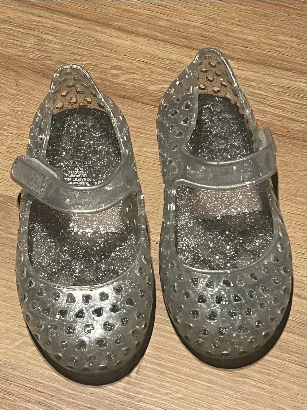 Old Navy Girls' Silver Glitter Jelly Mary Jane Sandals